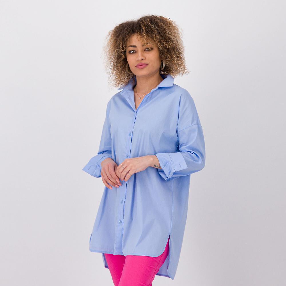 QVC LUCREZIA SCIORTINO Camicia lunga in popeline di cotone con spacchi