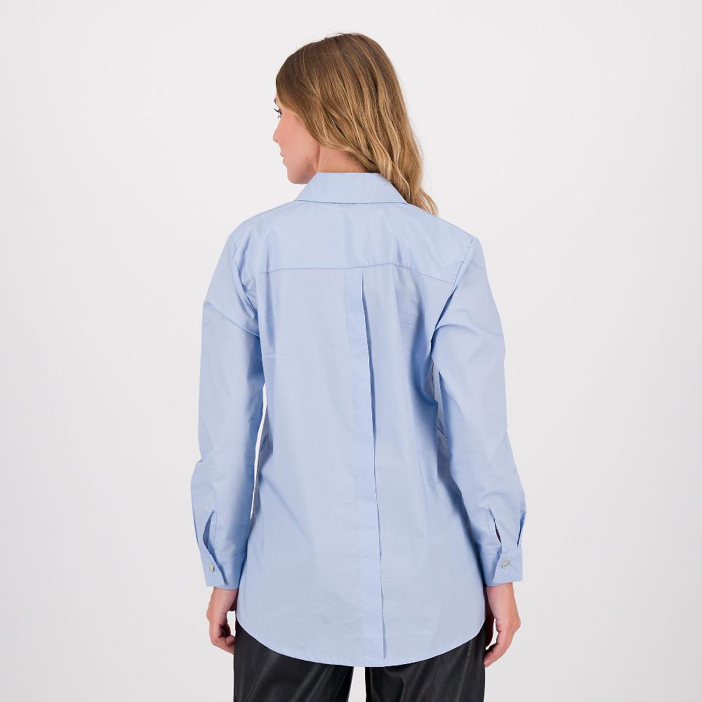 QVC LUCREZIA SCIORTINO Camicia Manica Lunga In Popeline Cinzato Con Retro Più Lungo