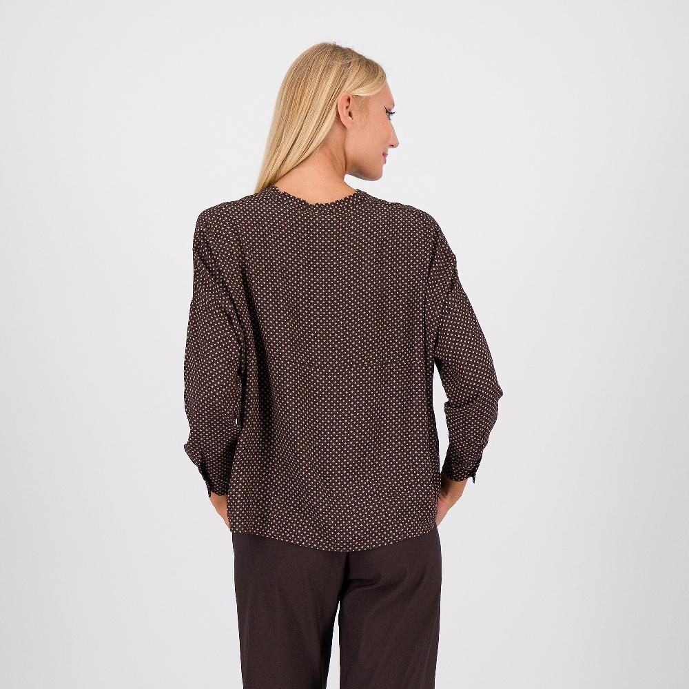 QVC LUCREZIA SCIORTINO Camicia Microfantasia Con Maniche Lunghe E Collo Coreana