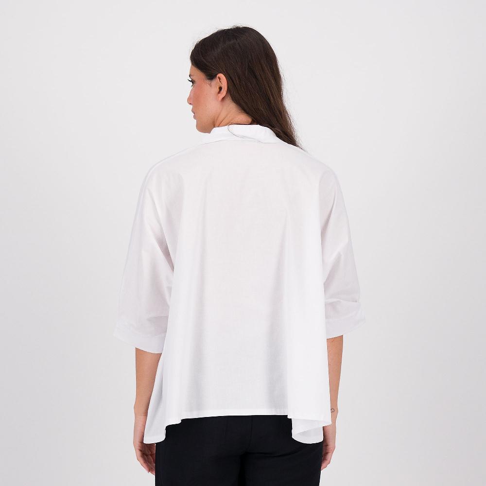 QVC LUCREZIA SCIORTINO Camicia Over In Popeline Di Cotone Stretch