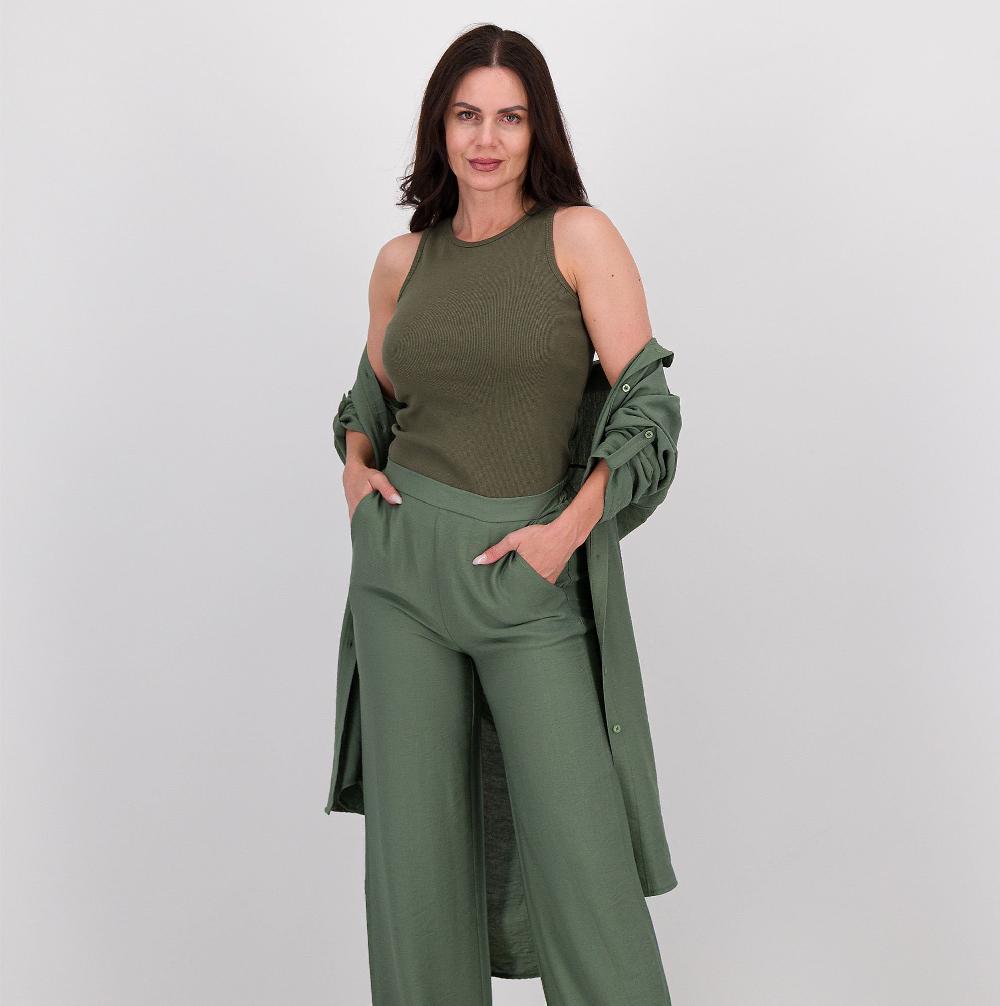 QVC LUCREZIA SCIORTINO Canotta girocollo in cotone a costine sottili