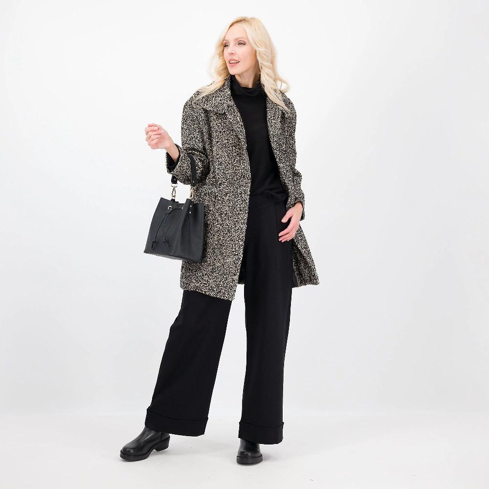 QVC LUCREZIA SCIORTINO Cappotto In Tweed Foderato Allacciatura Laterale