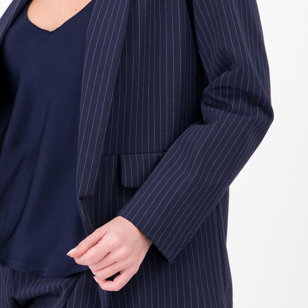 QVC LUCREZIA SCIORTINO Giacca Collo Smoking Poliviscosa Gessata Motivo Di Patte Made In Italy