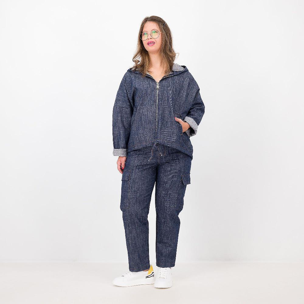 QVC LUCREZIA SCIORTINO Giubbino Jeans Con Cappuccio Coulisse Al Fondo Made In Italy