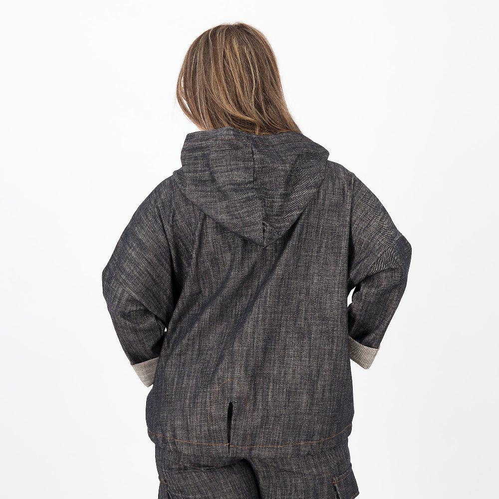 QVC LUCREZIA SCIORTINO Giubbino Jeans Con Cappuccio Coulisse Al Fondo Made In Italy