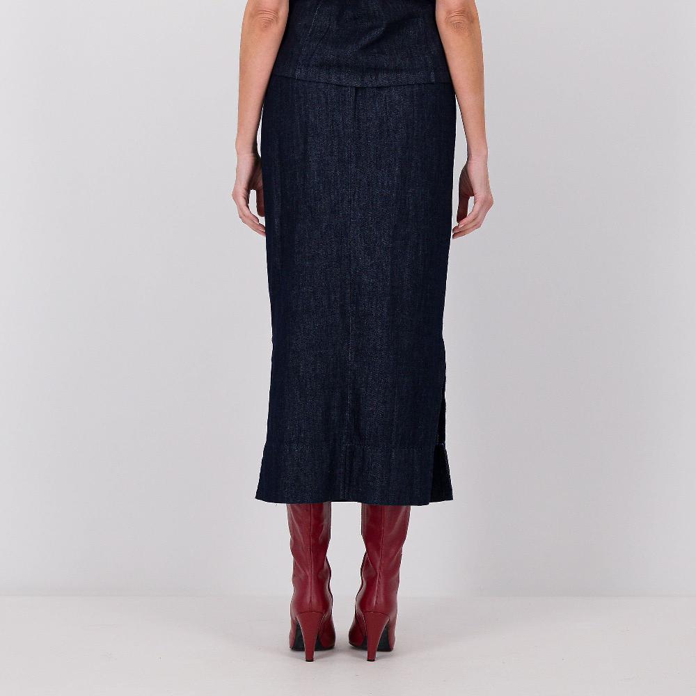 QVC LUCREZIA SCIORTINO Gonna Longuette In Denim Con Spacchi