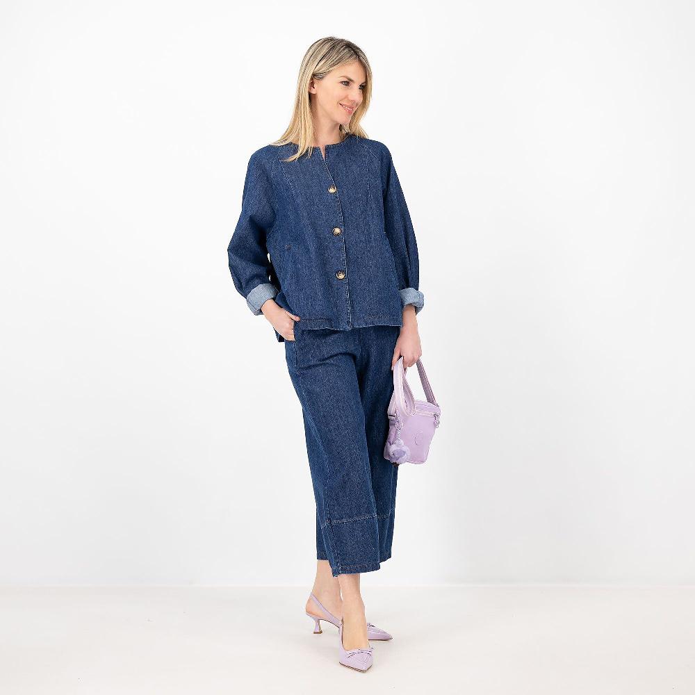 QVC LUCREZIA SCIORTINO Jeans Balloon Tasche Inserite Taglio Impunturato Made In Italy