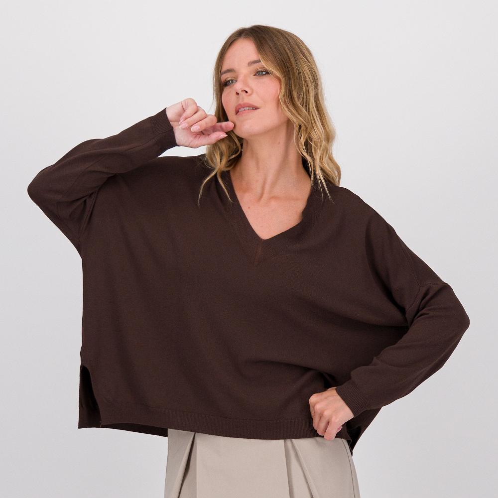 QVC LUCREZIA SCIORTINO Maglia A Maniche Lunghe Con Scollo A V