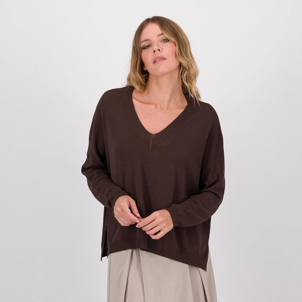 QVC LUCREZIA SCIORTINO Maglia a maniche lunghe con scollo a V
