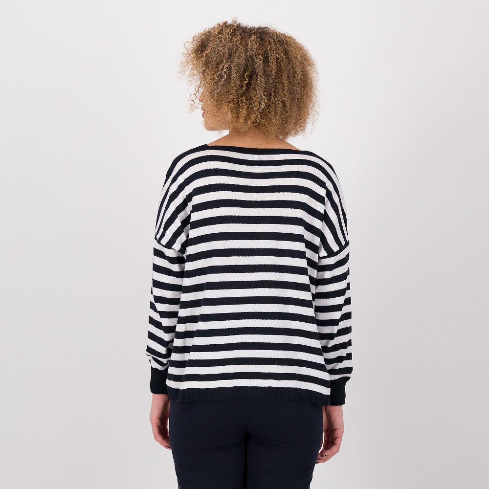 QVC LUCREZIA SCIORTINO Maglia A Righe Con Scollo A V E Manica Lunga