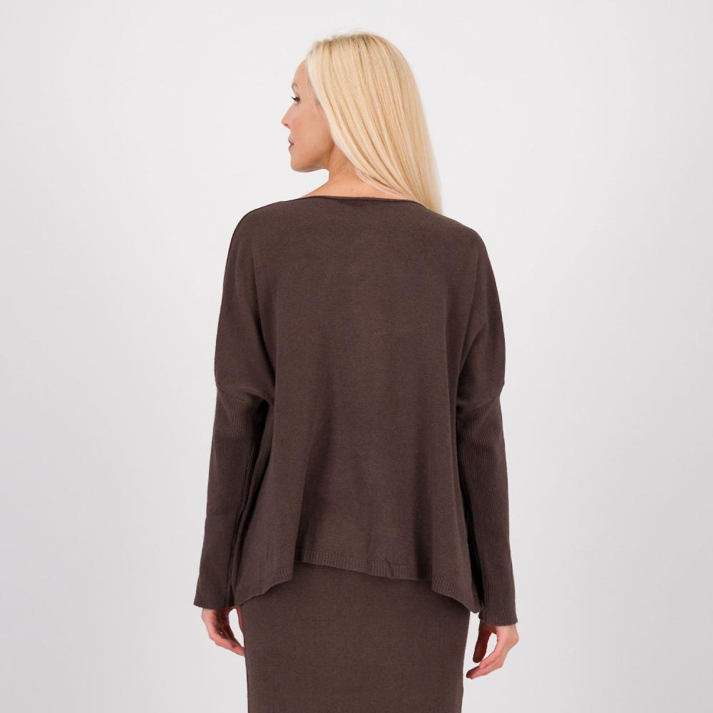 QVC Lucrezia Sciortino Maglia A Scatola In Misto Viscosa Con Maniche Lunghe