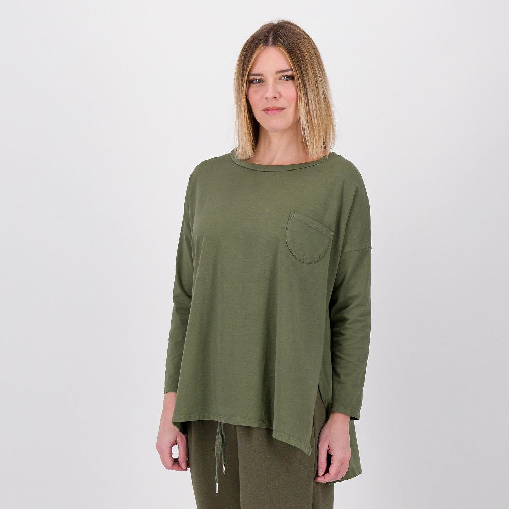 QVC LUCREZIA SCIORTINO Maglia a trapezio in jersey con spacchi