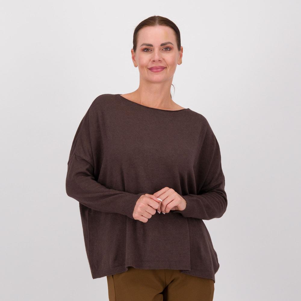 QVC LUCREZIA SCIORTINO Maglia in filato di viscosa manica lunga scesa