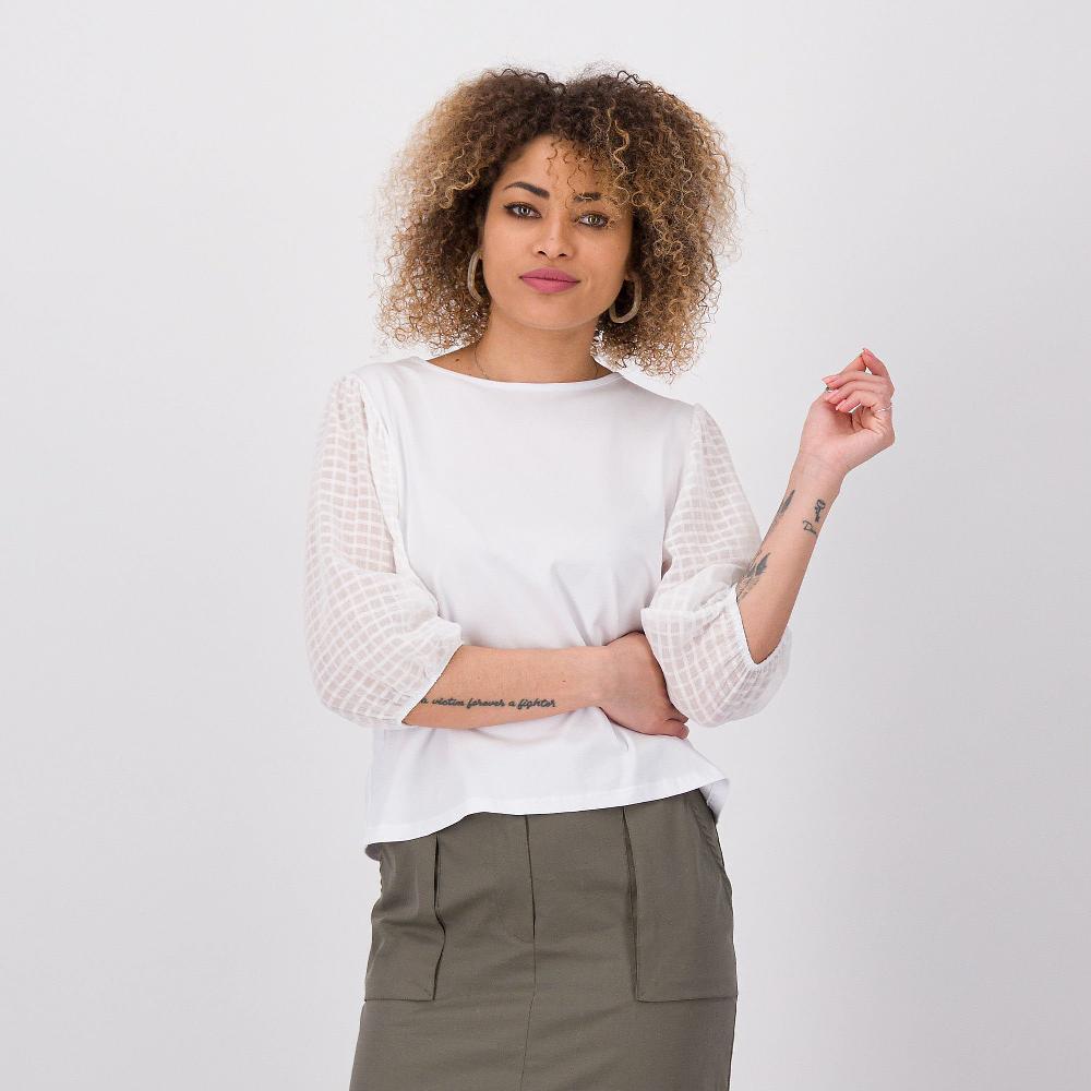QVC LUCREZIA SCIORTINO Maglia in jersey di cotone con maniche ballon