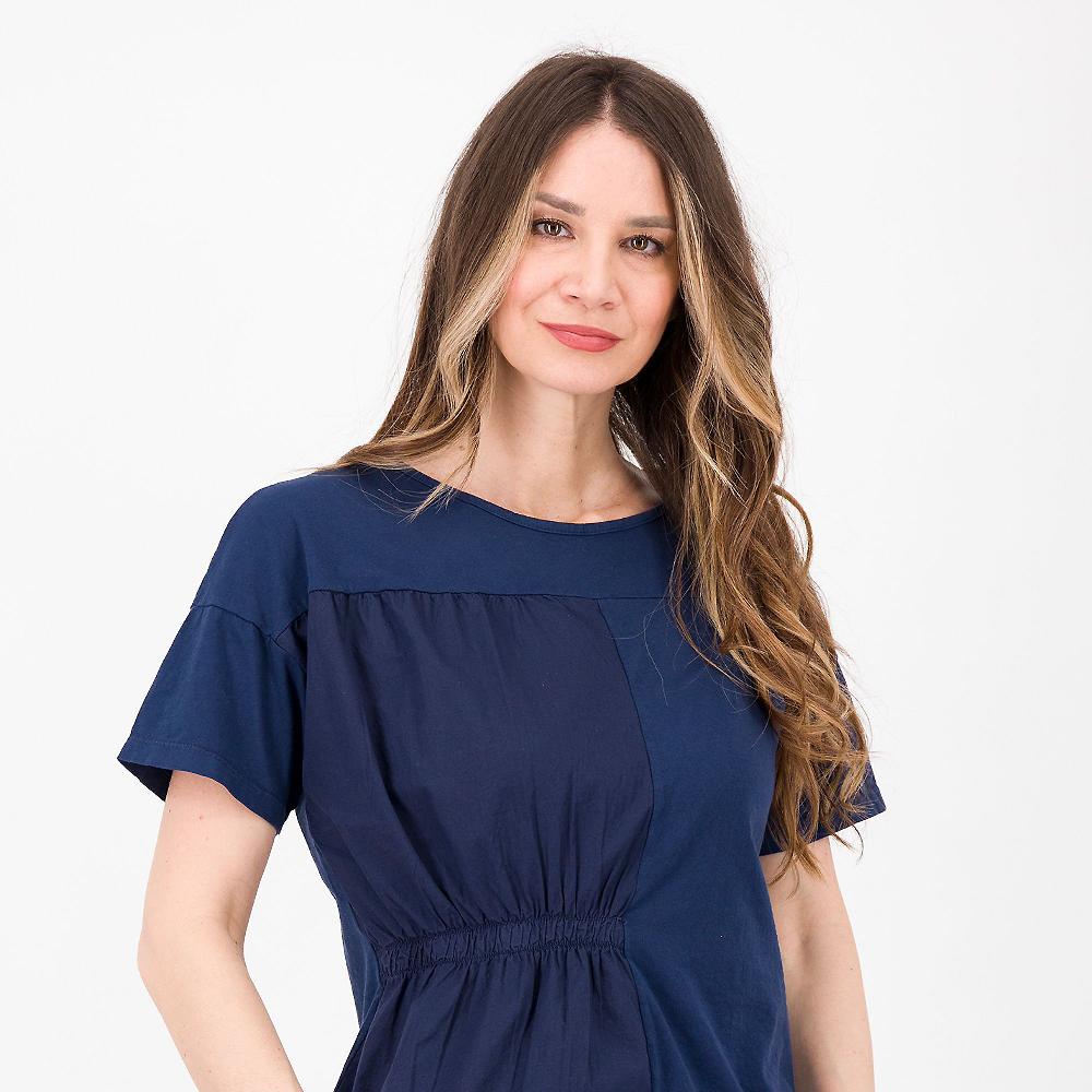 QVC LUCREZIA SCIORTINO Maglia In Jersey Di Cotone Stretch Inserto In Popeline Made In Italy