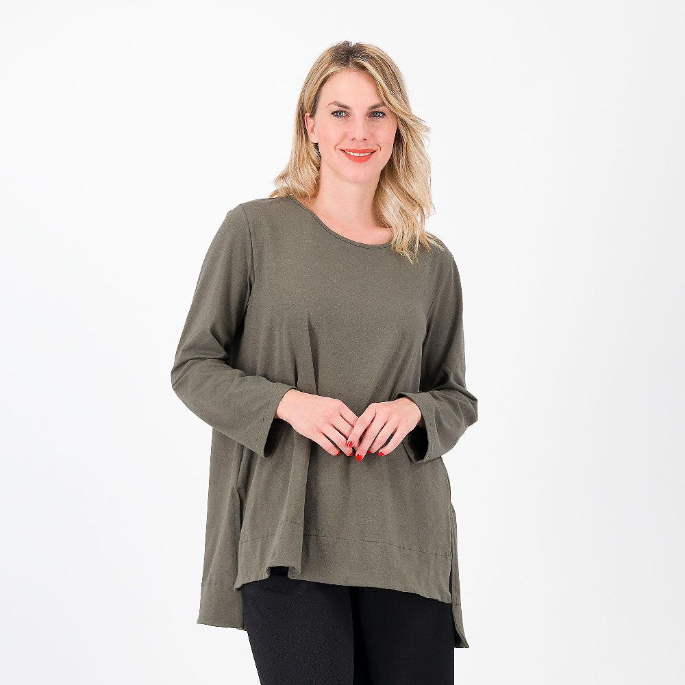 QVC LUCREZIA SCIORTINO Maglia in jersey di misto cotone con spacchi