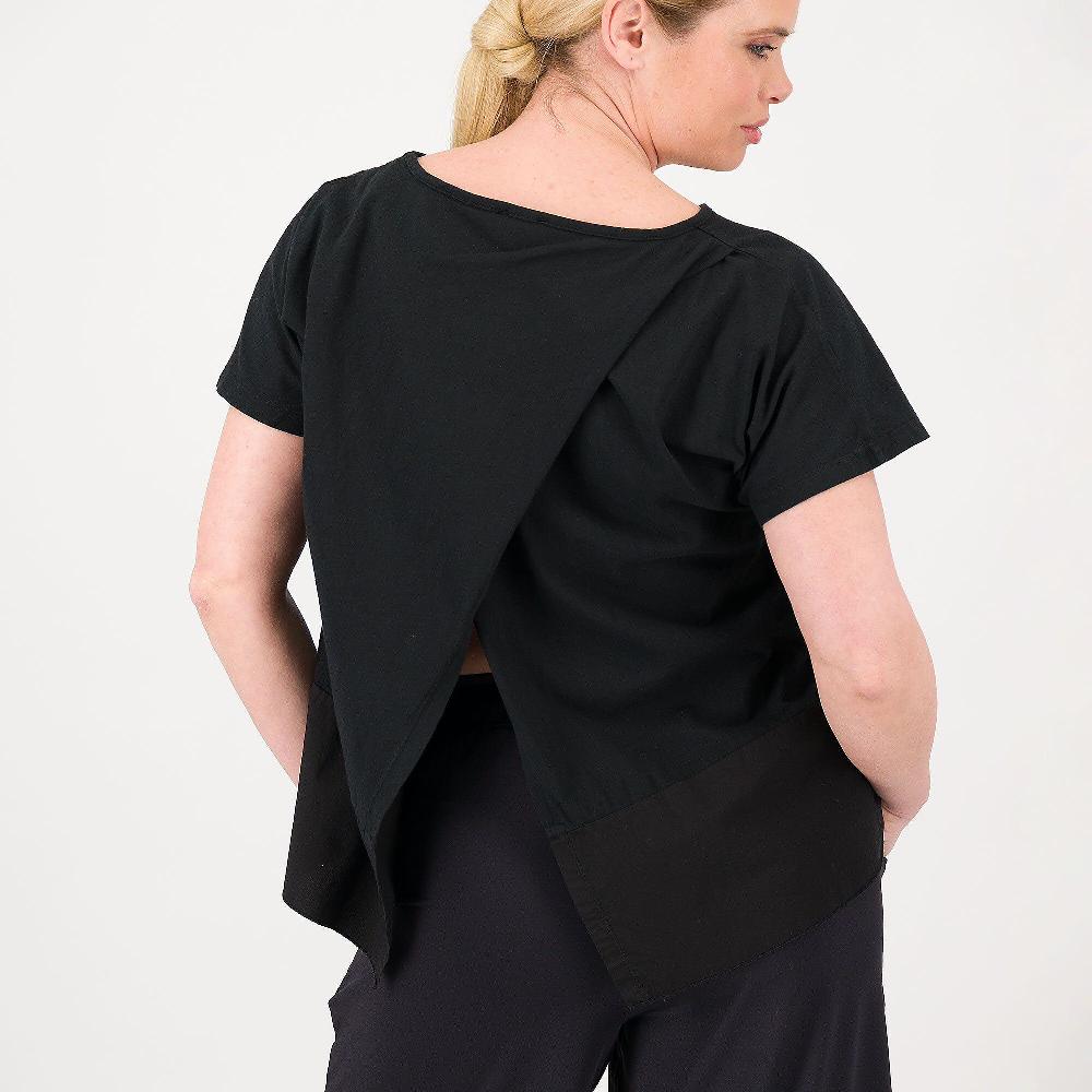 QVC LUCREZIA SCIORTINO Maglia In Jersey Fascia Al Fondo In Popeline Di Cotone Made In Italy
