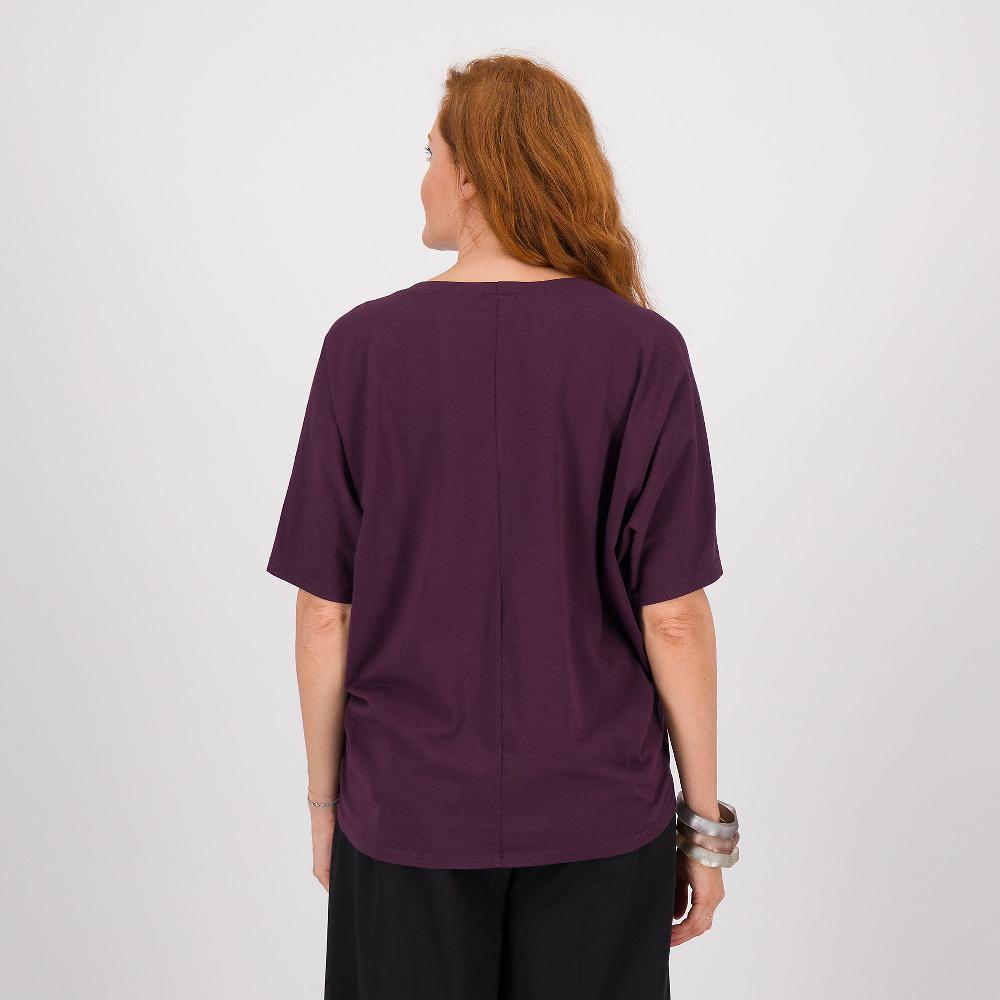 QVC LUCREZIA SCIORTINO Maglia Scollo Tondo In Jersey Di Cotone Con Maniche Al Gomito