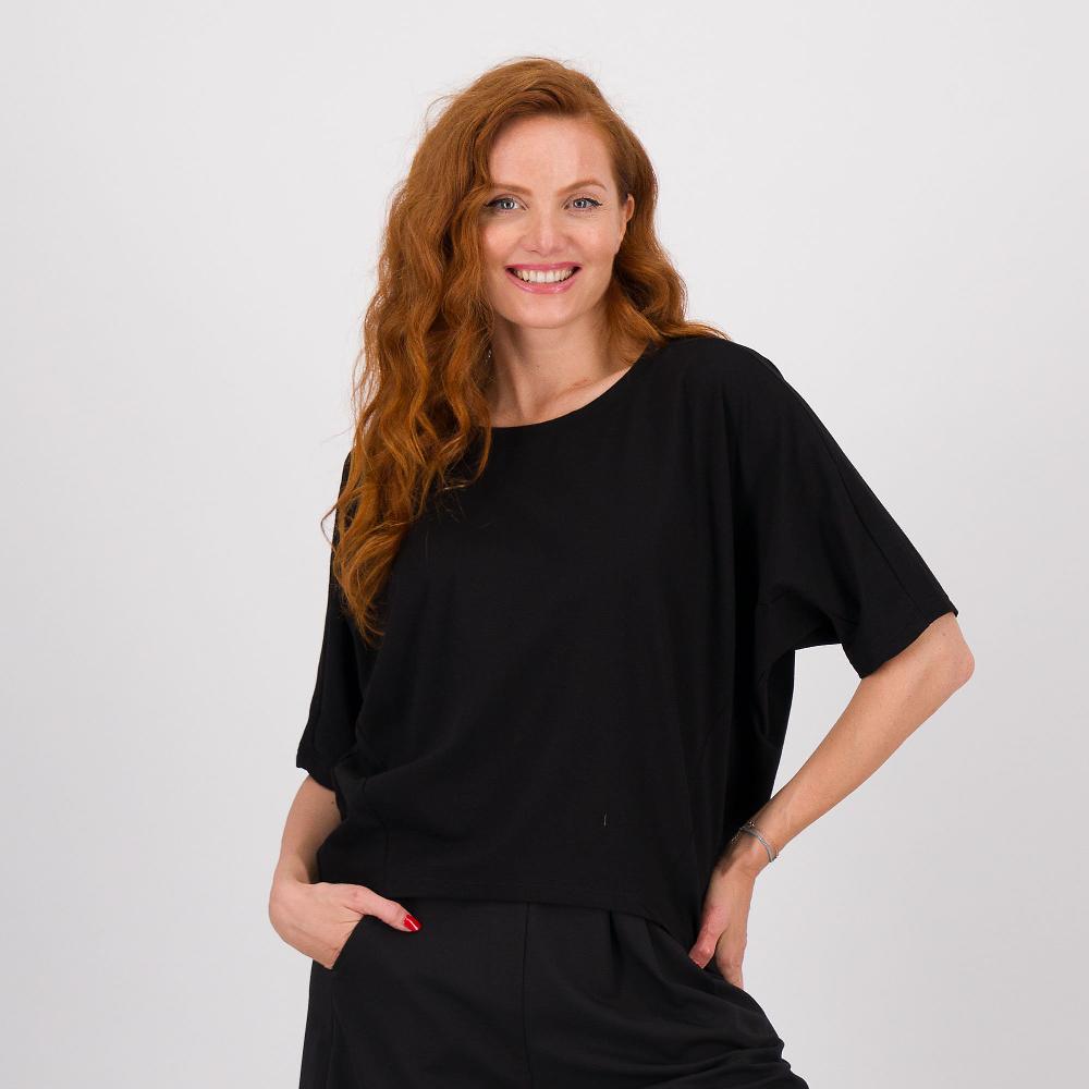 QVC LUCREZIA SCIORTINO Maglia scollo tondo in jersey di cotone con maniche al gomito