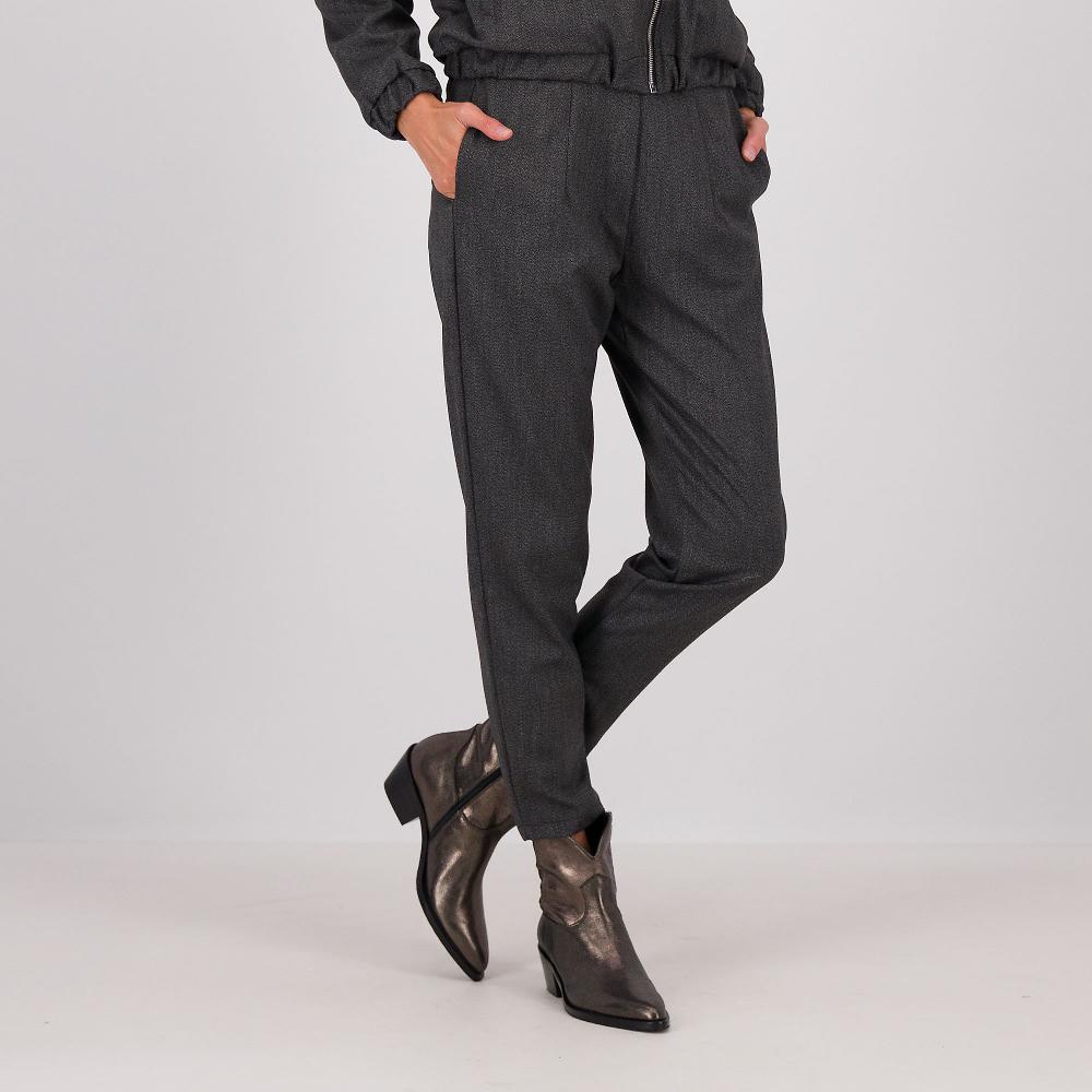 QVC LUCREZIA SCIORTINO Pantaloni A Carota In Grisaglia Spinata Con Elastico In Vita