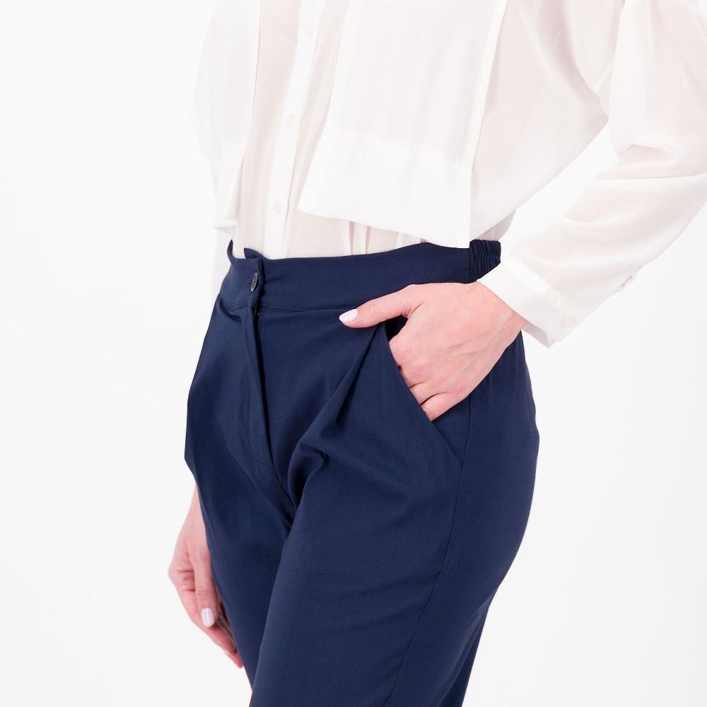 QVC LUCREZIA SCIORTINO Pantaloni A Carota In Tessuto Super-stretch Con Motivo Pieghe Made In Italy