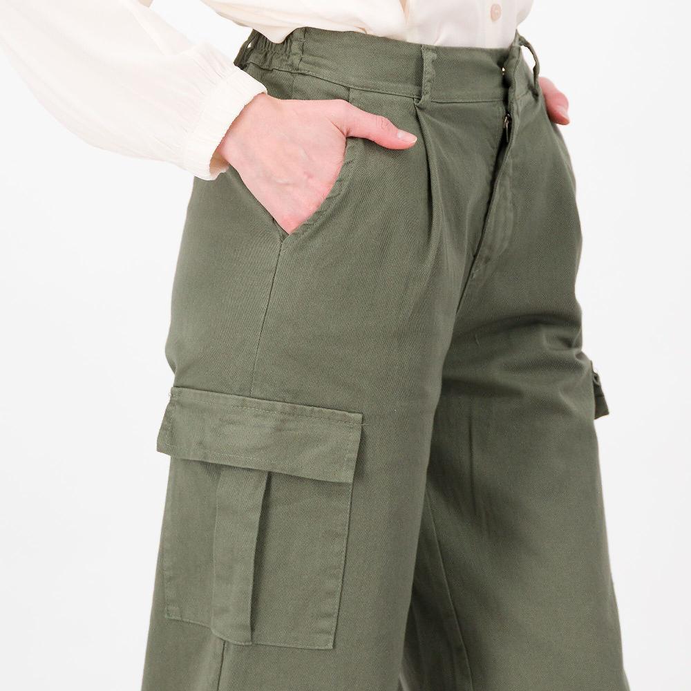 QVC LUCREZIA SCIORTINO Pantaloni A Palazzo Gabardina Stretch Tasche Cargo Made In Italy