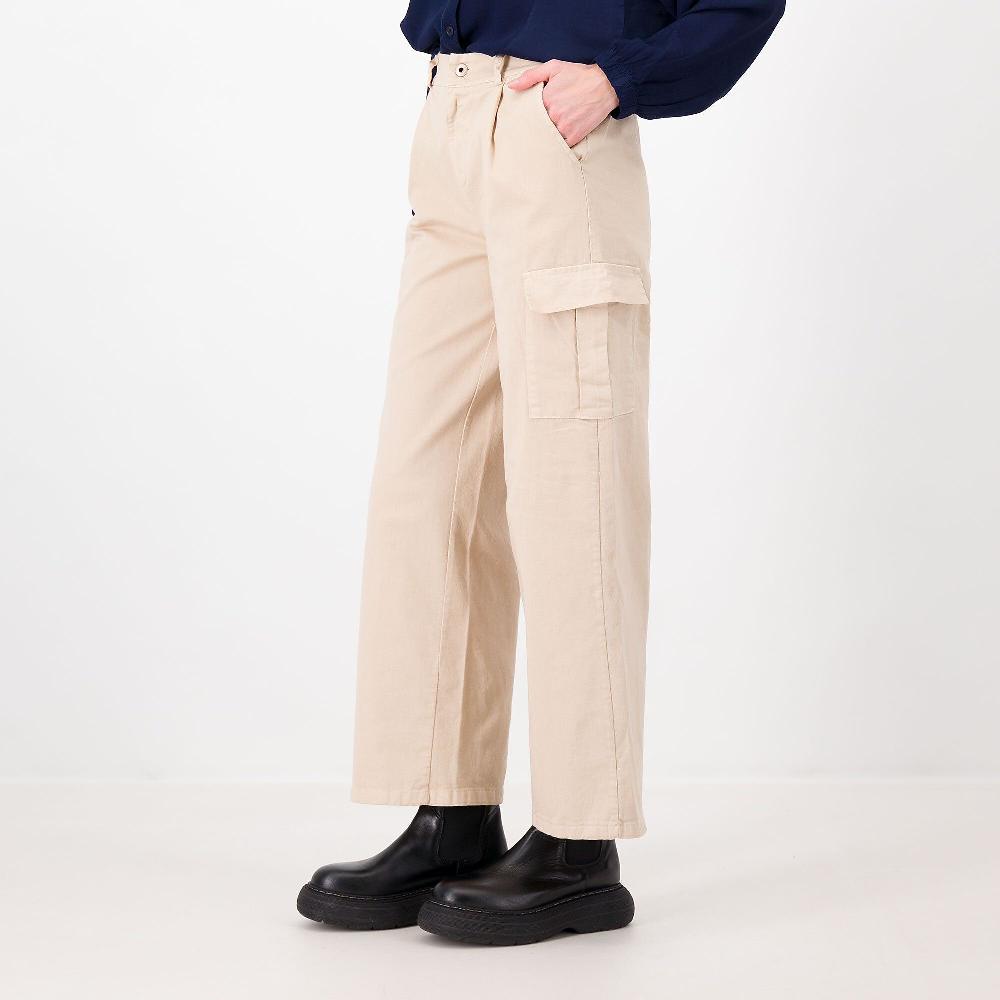QVC LUCREZIA SCIORTINO Pantaloni a palazzo Gabardina stretch Tasche cargo Made in Italy