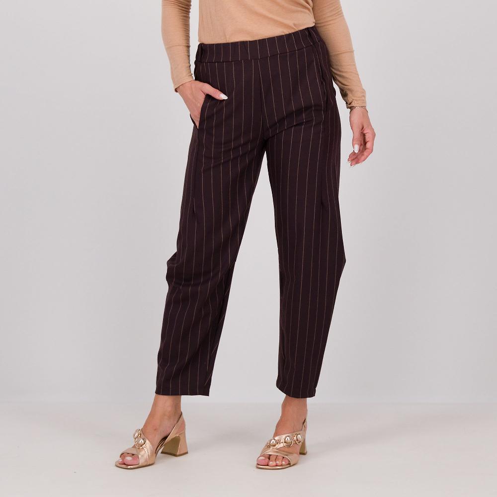 QVC Lucrezia Sciortino Pantaloni balloon in poliviscosa gessata con tasche