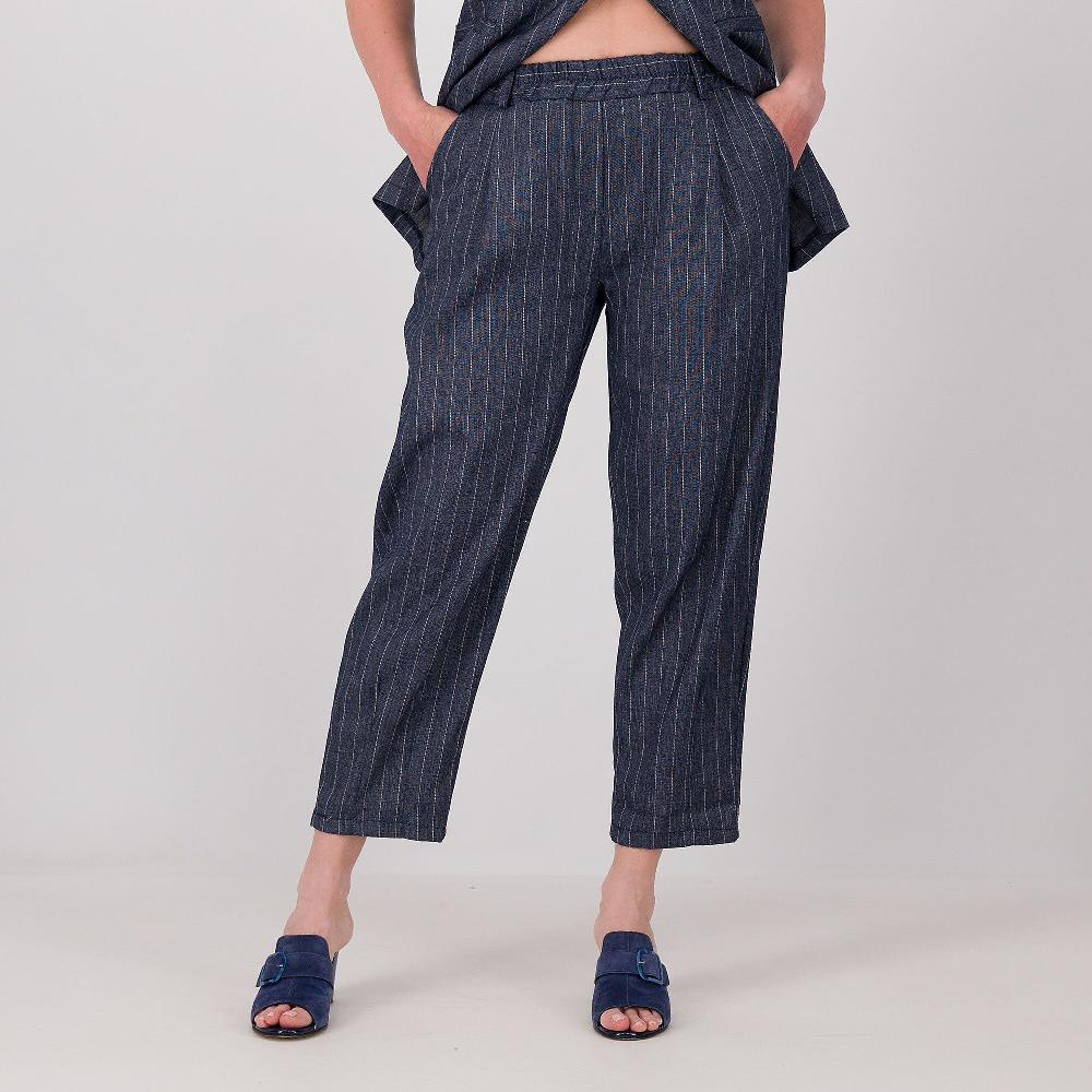 QVC LUCREZIA SCIORTINO Pantaloni balloon in tessuto gessato