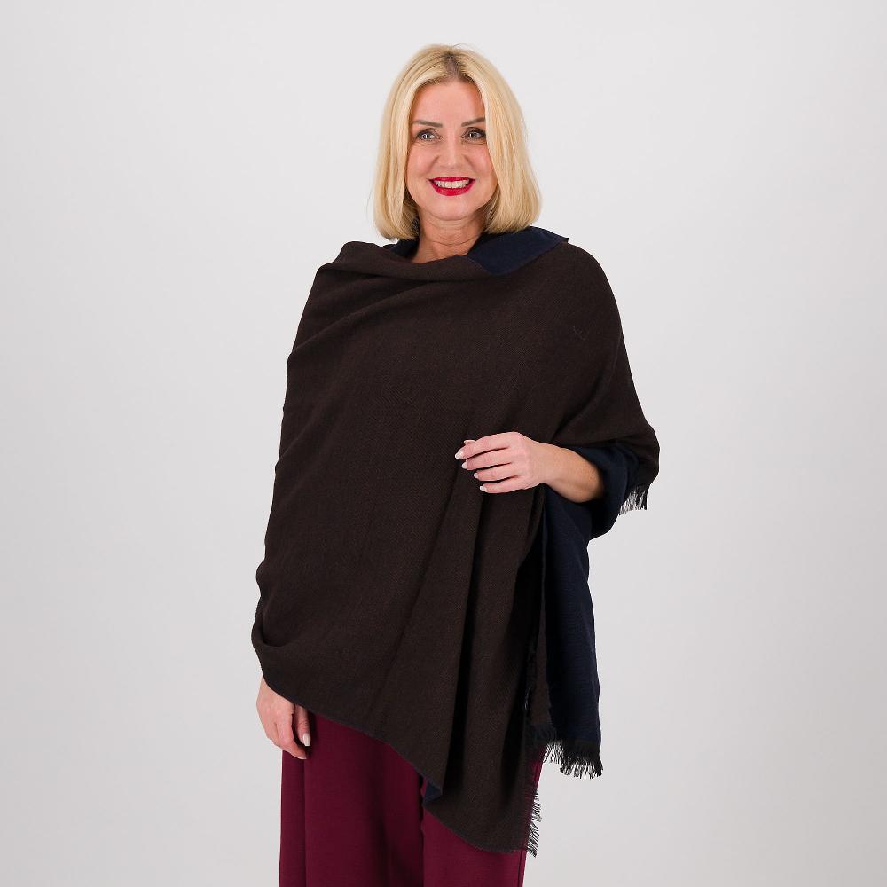 QVC Lucrezia Sciortino Pashmina double con frange in misto lana