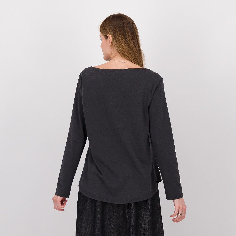 QVC LUCREZIA SCIORTINO T-shirt A Maniche Lunghe In Cotone Fiammato