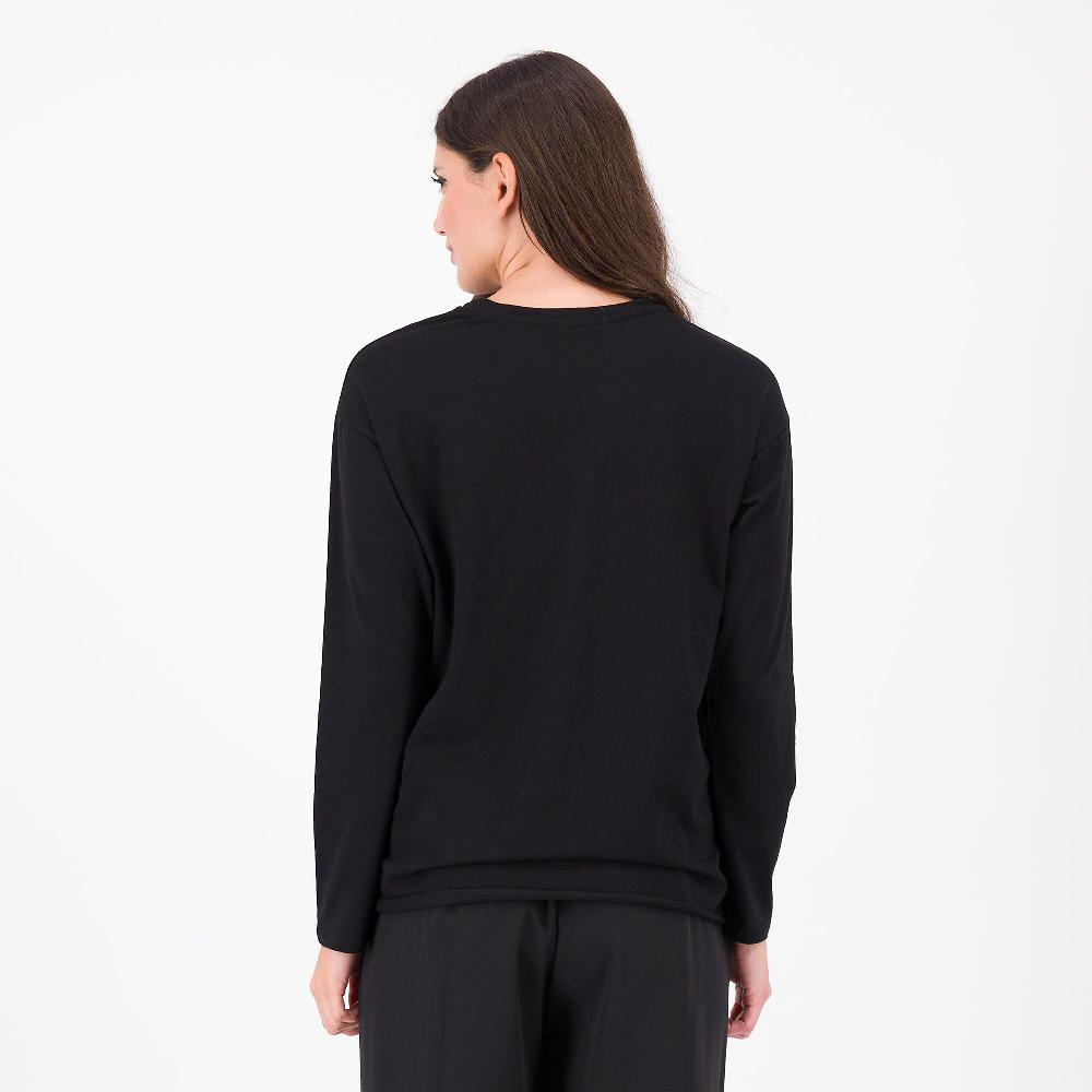 QVC LUCREZIA SCIORTINO T-shirt Con Stampa Jersey Cotone Stretch Manica Lunga Scesa Made In Italy