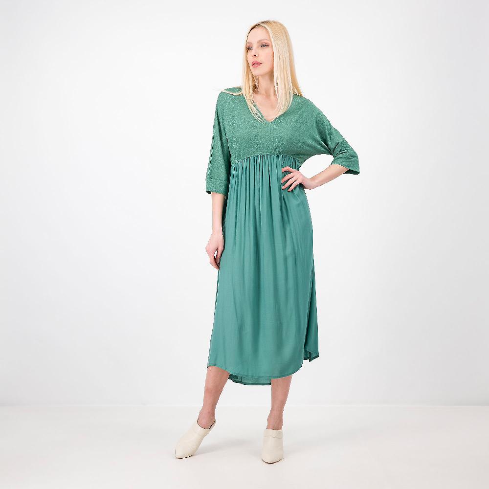 QVC M'ama Abito midi in jersey lamé e viscosa crépe taglia Petite