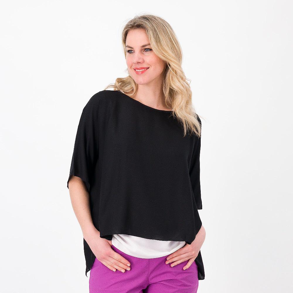 QVC M’ama Blusa effetto doppio in 100% viscosa Manica a kimono Made in Italy