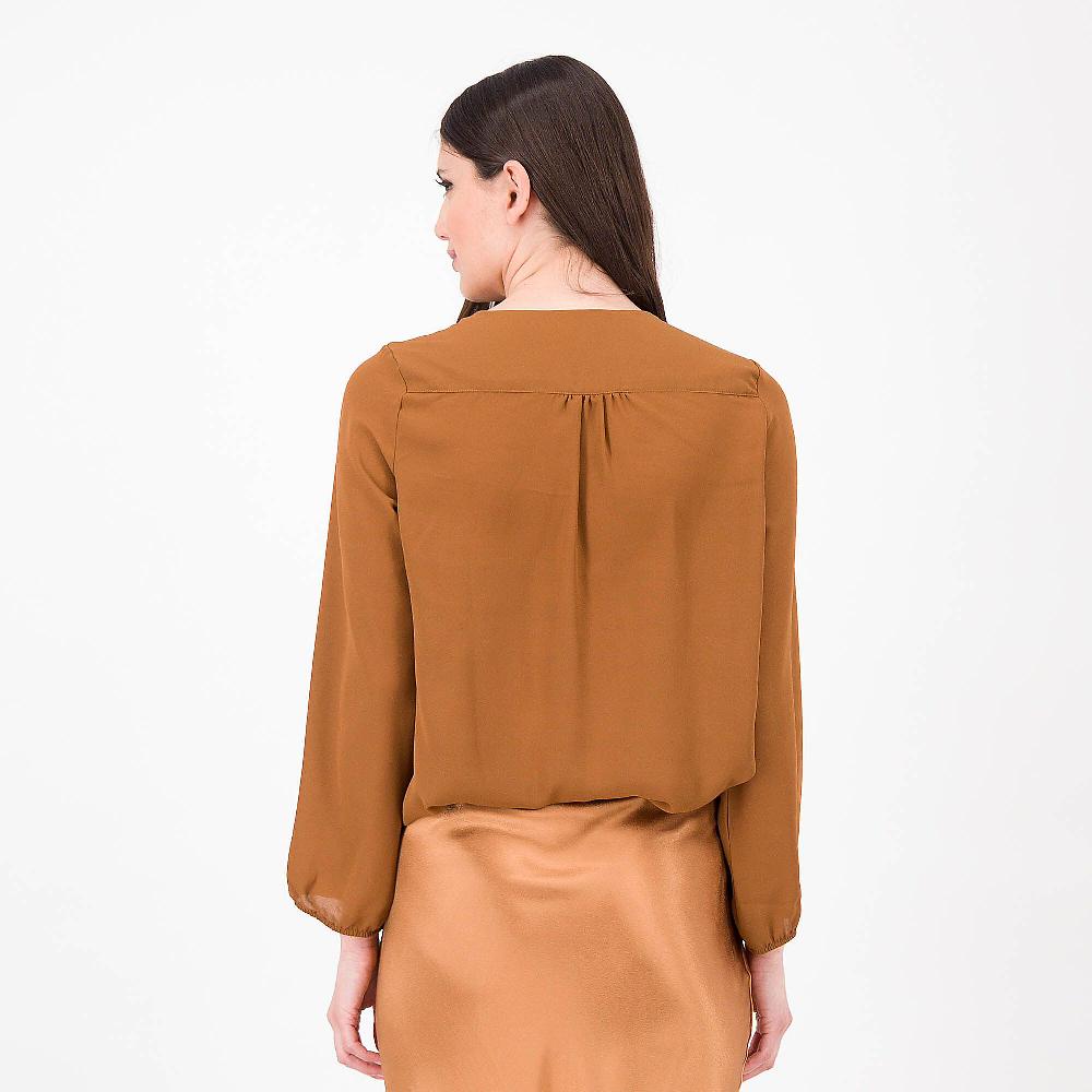 QVC M’ama Blusa Georgette Tasche A Soffietto Fondo Effetto Balloon Made In Italy