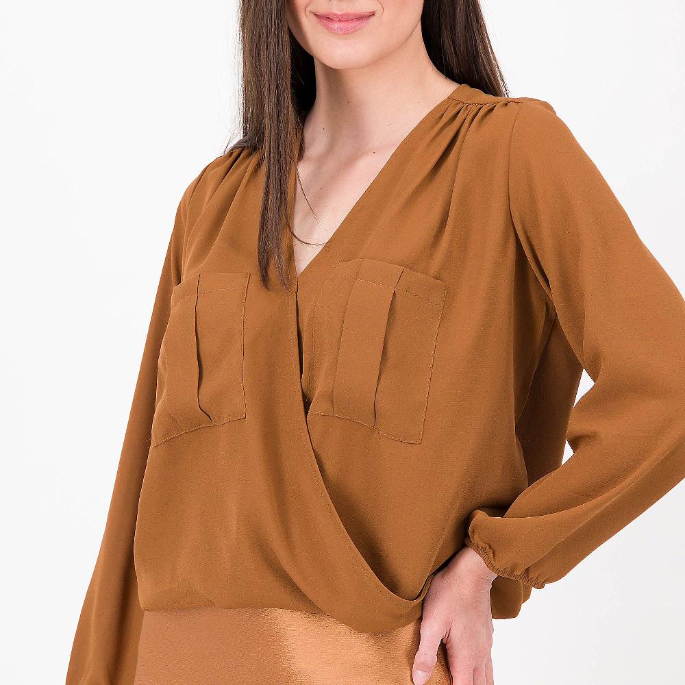 QVC M’ama Blusa Georgette Tasche A Soffietto Fondo Effetto Balloon Made In Italy