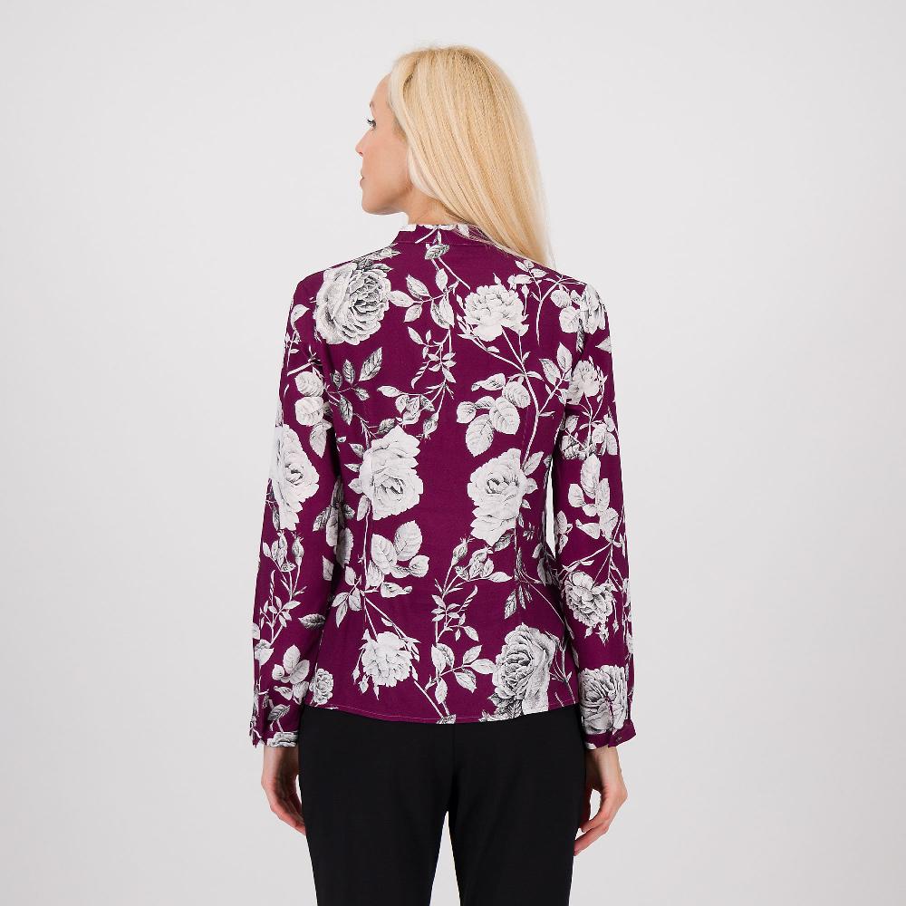 QVC M’ama Camicia Fantasia Rose A Maniche Lunghe In Mussola Di Viscosa