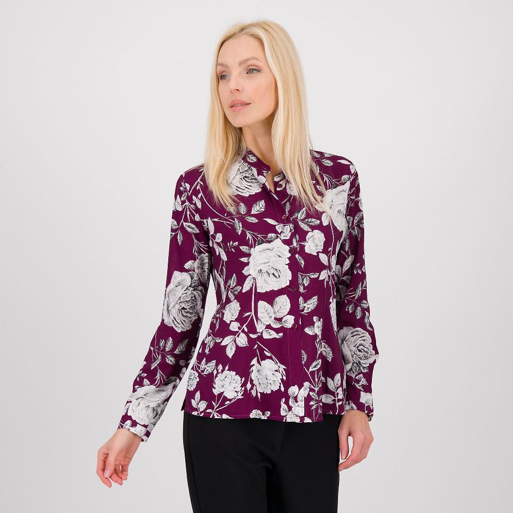 QVC M’ama Camicia fantasia rose a maniche lunghe in mussola di viscosa