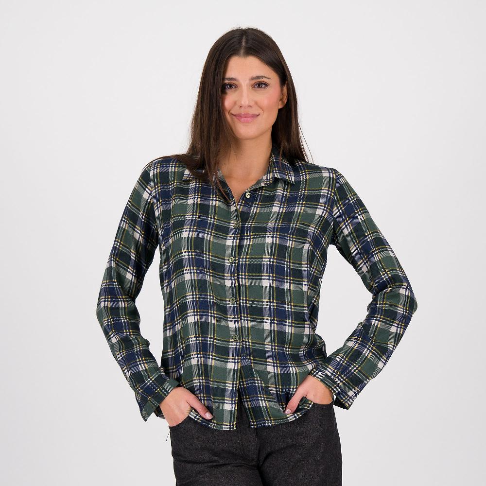QVC M’ama Camicia fantasia scozzese in twill di viscosa
