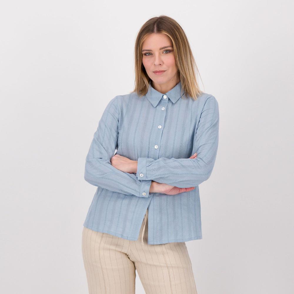 QVC M’ama Camicia in cotone a righe con maniche lunghe