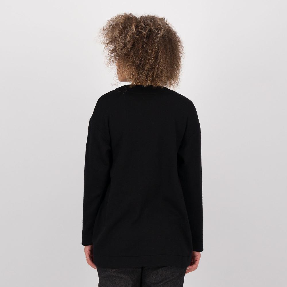 QVC M’ama Cardigan Girocollo A Ovetto In Misto Viscosa Con Tasche