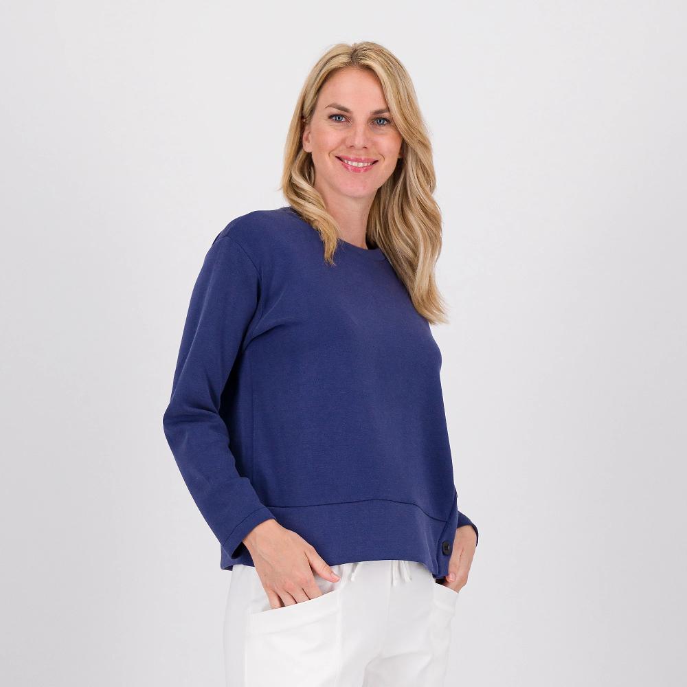 QVC M’ama Felpa Girocollo Con Apertura Asimmetrica E Bottoni