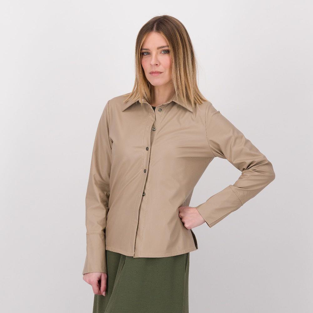 QVC M’ama Giacca-camicia in tela di viscosa spalmata