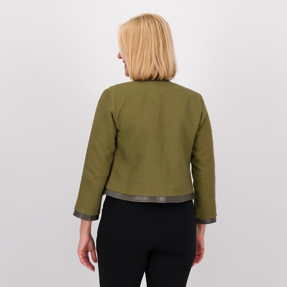 QVC M’ama Giacca In Tweed Con Inserti In Tessuto Spalmato