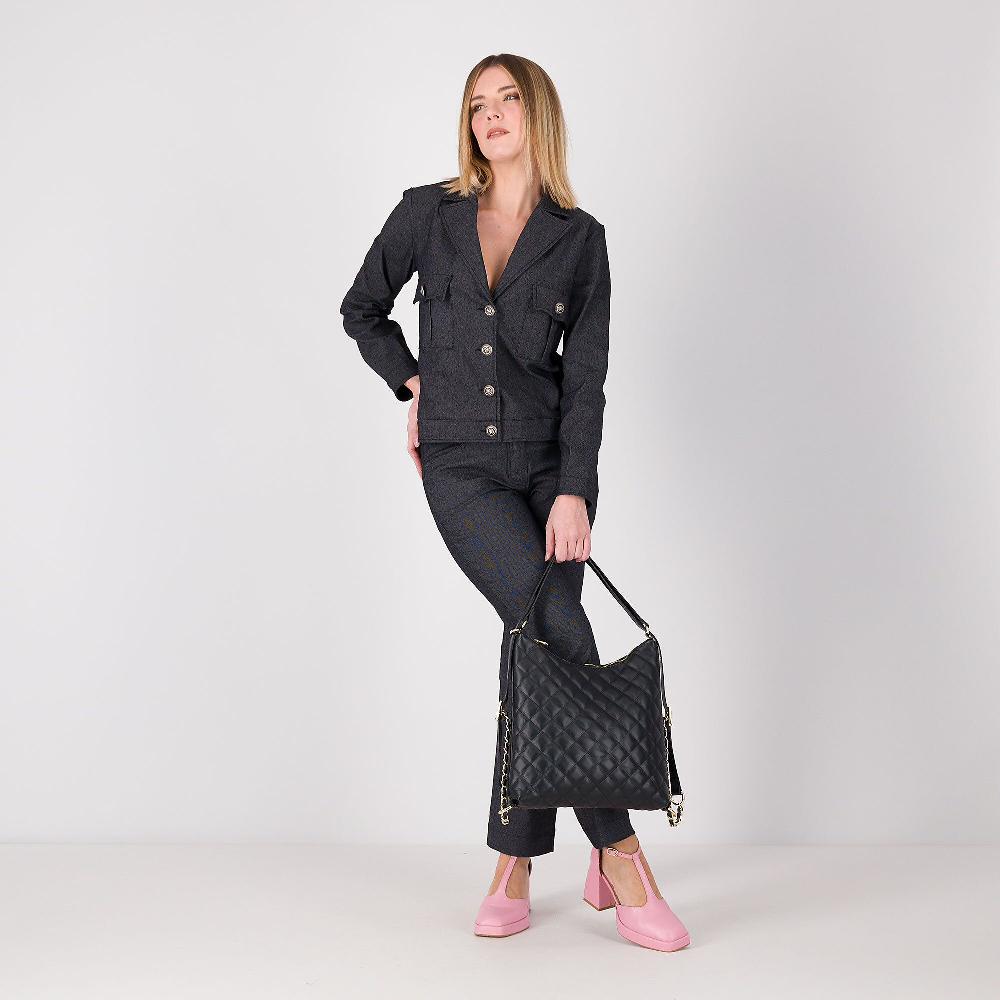 QVC M’ama Giubbino Jeans In Cotone Stretch Bottoni In Metallo Made In Italy