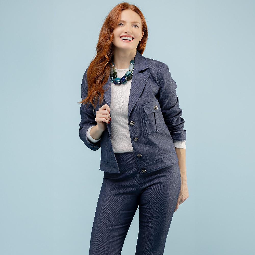 QVC M’ama Giubbino Jeans In Cotone Stretch Bottoni In Metallo Made In Italy
