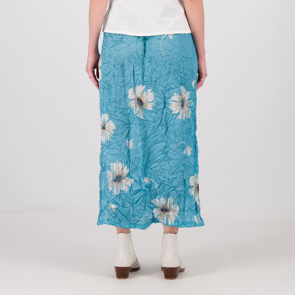 QVC M’ama Gonna Lunga In Raso A Fiori Con Elastico E Spacchi