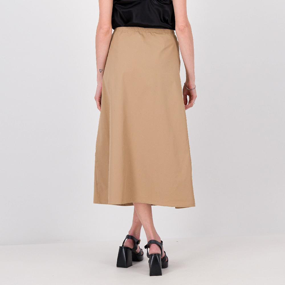 QVC M’ama Gonna Midi In Tessuto Tecnico Bi-stretch Con Arricciature