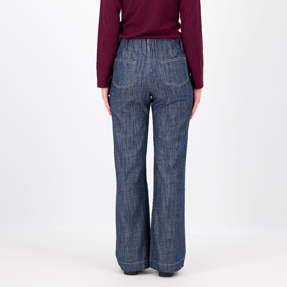 QVC M'ama Jeans Gamba Ampia Elastico Dietro E Bottone Decorativo
