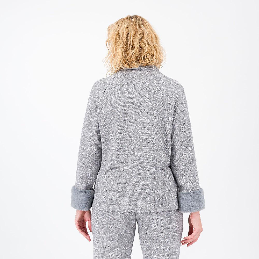 QVC M'ama Maglia In Misto Viscosa Con Polsi In Pelo Sintetico